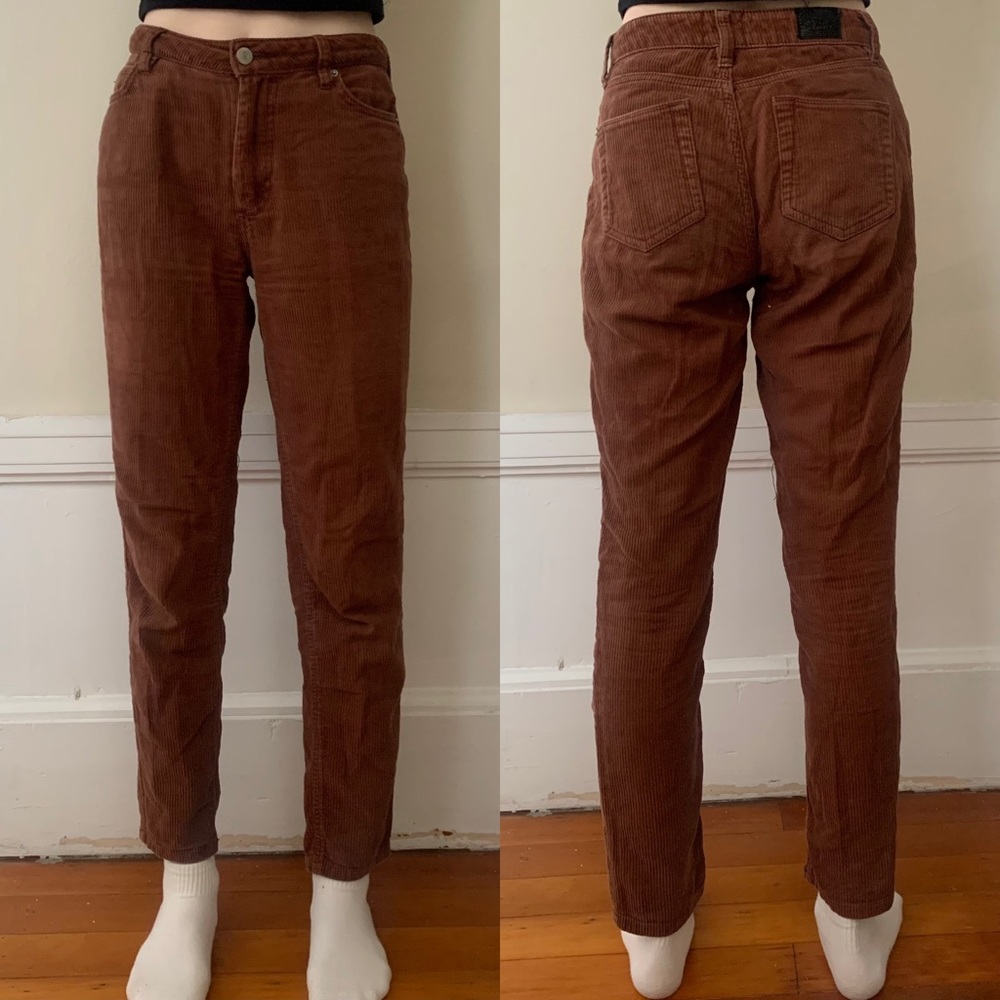 High-rise Corduroy Pants (brown, size 24)